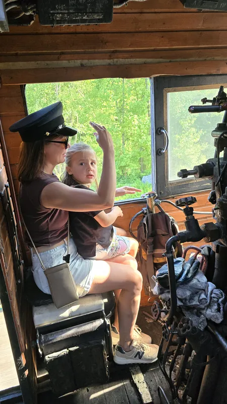 Рускеальский экспресс, паровоз на станции Горный парк Рускеала